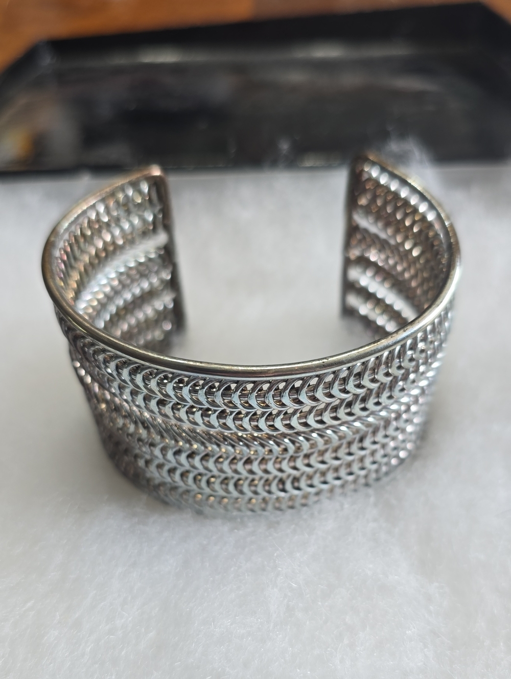 Sterling-Style Silver Open Cuff Bracelet